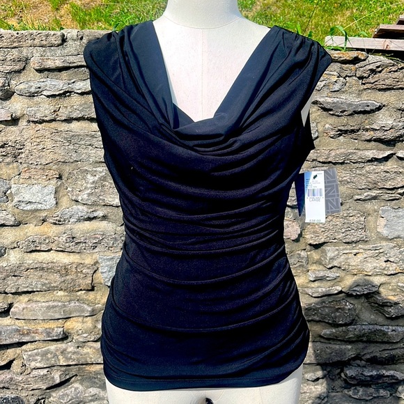 IZ Byer New Black Embellished Sleeveless Blouse Size L T298 - Picture 1 of 8